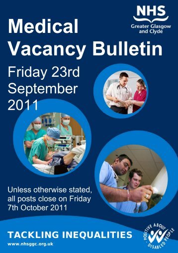 Medical Vacancy Bulletin - NHS Greater Glasgow and Clyde