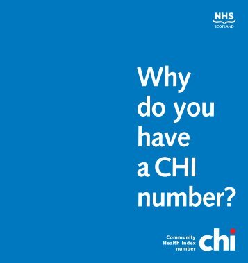 Why do you have a Chi number? - eHealth