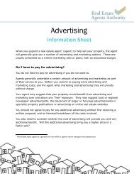 Advertising Information Sheet - Real Estate Agents Authority