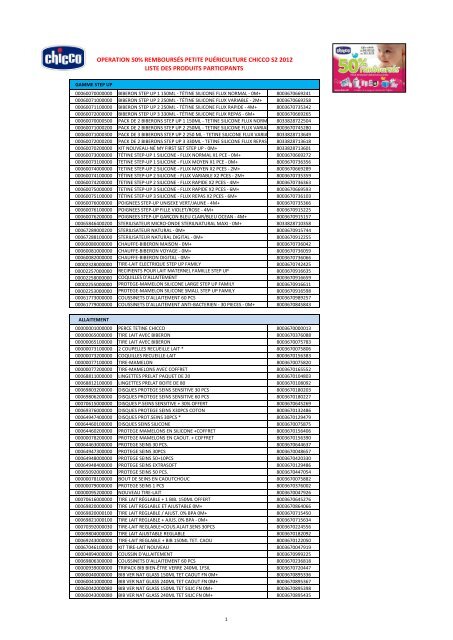 liste des produits - Chicco