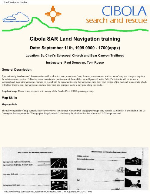 Land Navigation Handout Pole Shift Survival Information Land Navigation Handout Pole Shift Survival Information