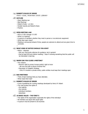 Using Robert s Rules The Presiding Officer s Script