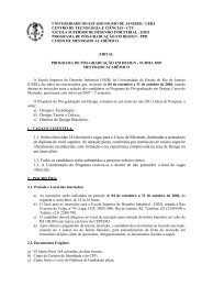 c) HistÃ³ria do Design Brasileiro. 1.1. SerÃ£o oferecidas ... - Esdi - UERJ