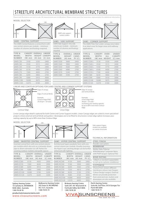 streetlife hyper architectural membrane structures - Viva Sunscreens