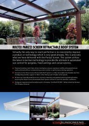 roltex parizzi screen retractable roof system - Viva Sunscreens