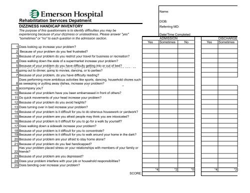 form - Emerson Hospital