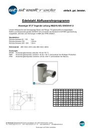 Edelstahl Abflussrohrprogramm - Steeltrade.at