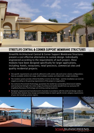 STREETLIFE cEnTRaL & coRnER SUPPoRT ... - Viva Sunscreens