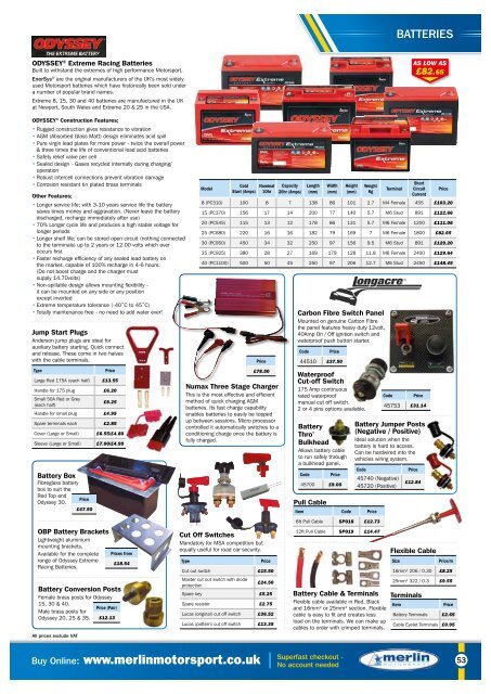 Merlin Motorsport Catalogue 2015