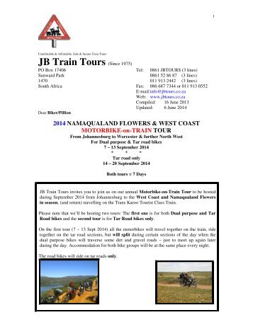 R5700 Plus bike transfer - JB Train Tours