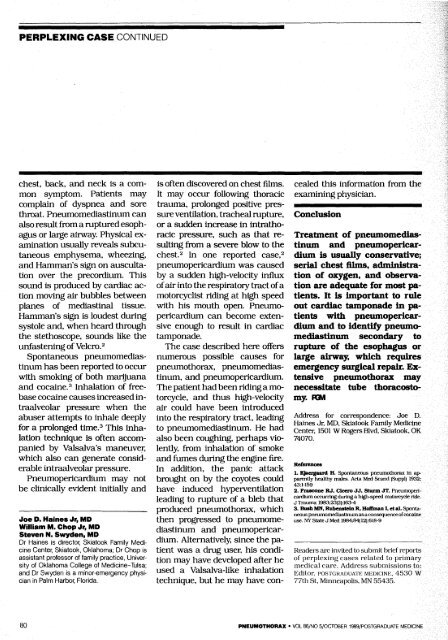 Spontaneous pneumothorax, pneumo- mediastinum, and ...