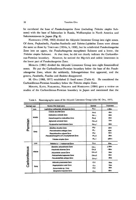 Biostratigraphy of the Akiyoshi Limestone Group,