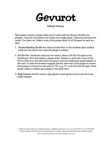 Gevurot Prayer sheet & 13 cards.pub - Central Agency for Jewish ...