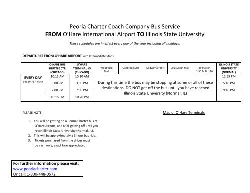 Peoria Charter Coach Company Bus Service FROM O'Hare ...