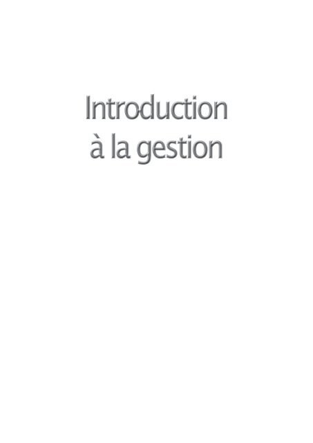 Introduction Ã  la gestion Introduction Ã  la gestion - Dunod