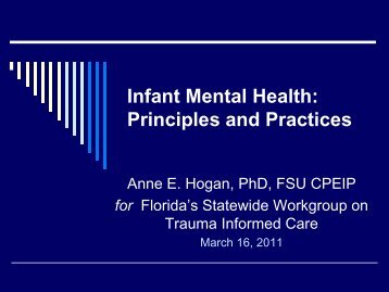 Infant Mental Health: Principles and Practices