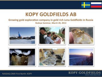 KOPY GOLDFIELDS AB - Redeye