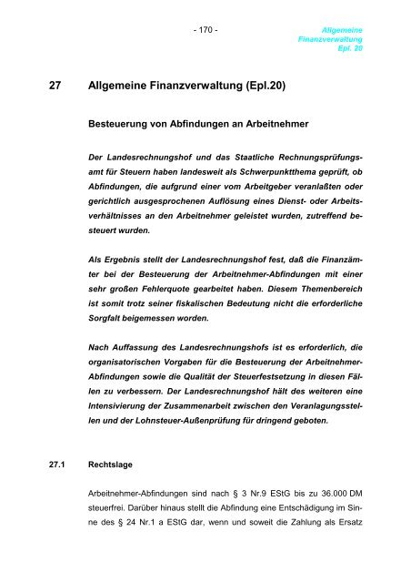 1998 - Landesrechnungshof des Landes Nordrhein-Westfalen (LRH ...