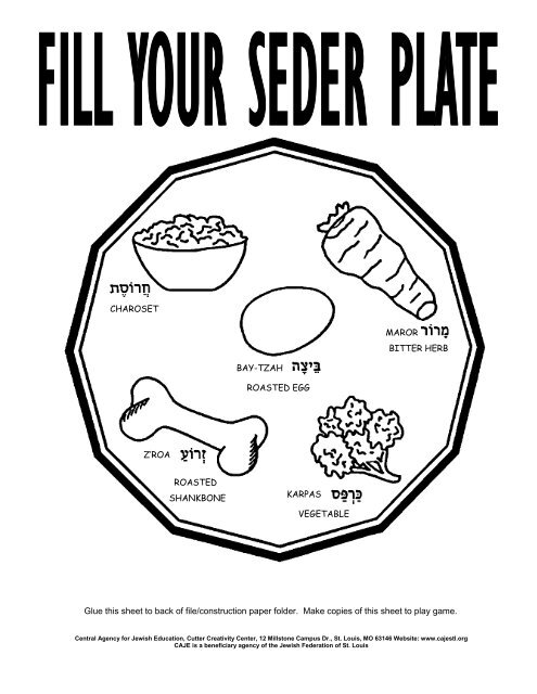 Fill Your Seder Plate Board Game - Central Agency for Jewish ...