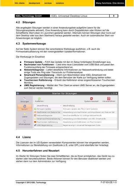 IGEL Technology Universal Desktop Linux v4 Benutzerhandbuch