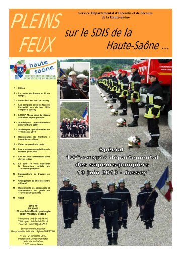 pleins feux nÂ°35, 2e trim 2010 - Service DÃ©partemental d'Incendie et ...