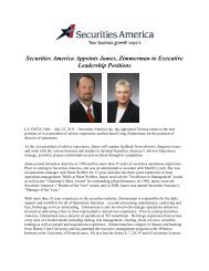 Securities America Appoints James, Zimmerman to Executive ...