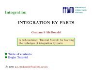 INTEGRATION BY PARTS