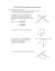 Geometry 10-6 Secants, Tangents, and Angle Measures
