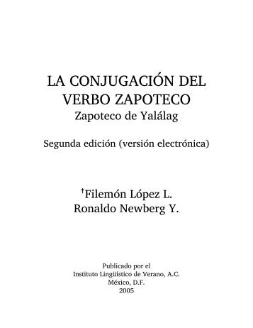 La conjugaciÃ³n del verb zapoteco: Zapoteco de YalÃ¡lag