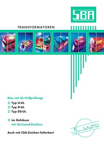 Trafokatalog - SBA-TrafoTech GmbH