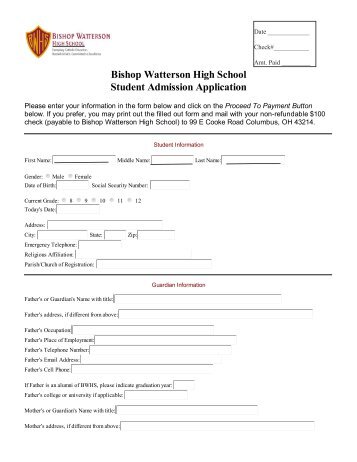 a pdf to print out - Bishop Watterson High School