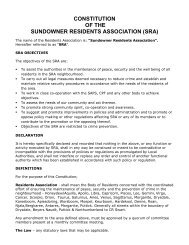 constitution of the sundowner residents association (sra)