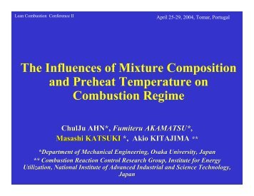 The Influences of Preheat Temperature and Mixture Compositions ...