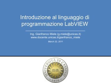 Array - Docente.unicas.it - UniversitÃ  degli Studi di Cassino