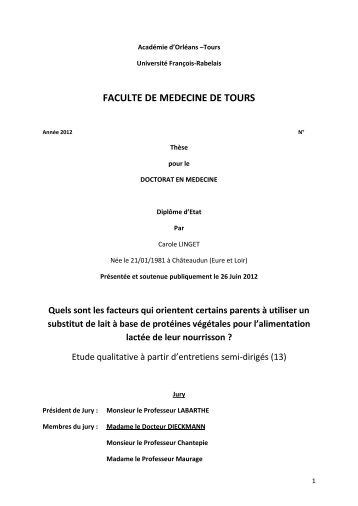 FACULTE DE MEDECINE DE TOURS - UniversitÃ© FranÃ§ois Rabelais