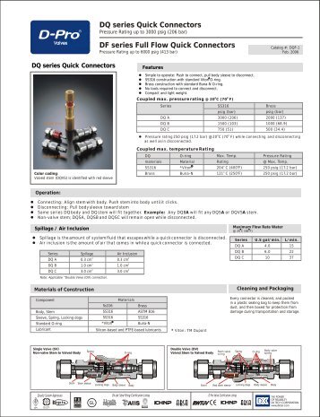 DQ series Quick Connectors DF series Full Flow Quick ... - Magral