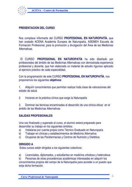 Curso Profesional de Naturopatía