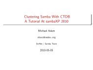 Clustering Samba With CTDB A Tutorial At sambaXP 2010