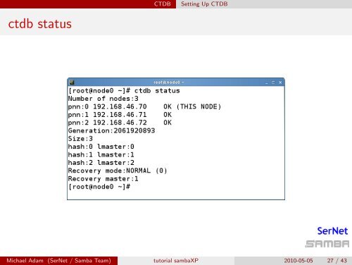 Clustering Samba With CTDB A Tutorial At sambaXP 2010
