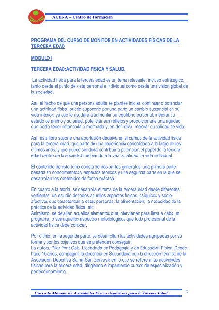 Monitor en Actividades Físico Deportivas en la Tercera Edad