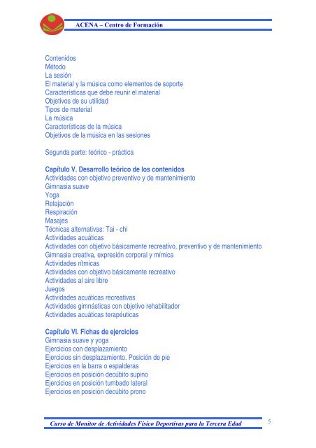 Monitor en Actividades Físico Deportivas en la Tercera Edad