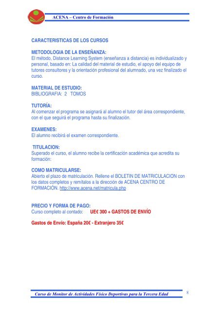 Monitor en Actividades Físico Deportivas en la Tercera Edad