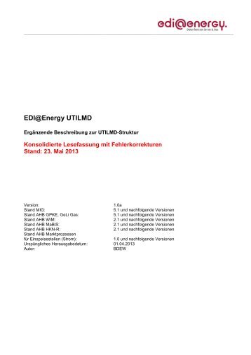 ErgÃ¤nzende Beschreibung zur UTILMD-Struktur 1.0 ... - Edi-energy.de