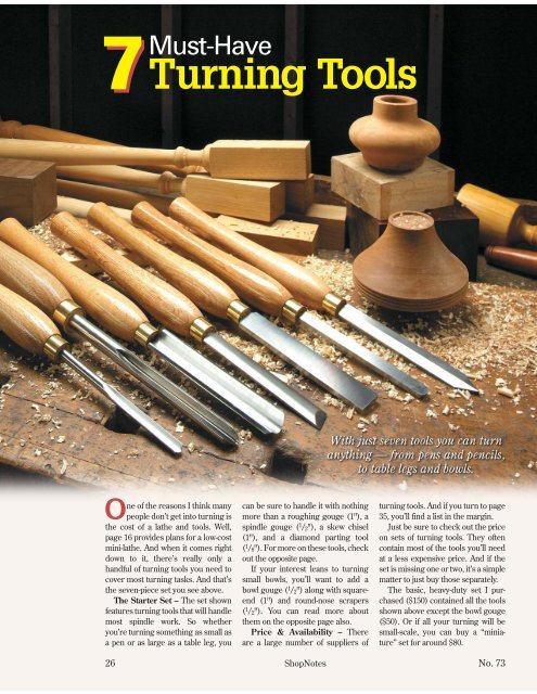 ShopNotes No. 73 - Woodsmith Woodworking Seminars