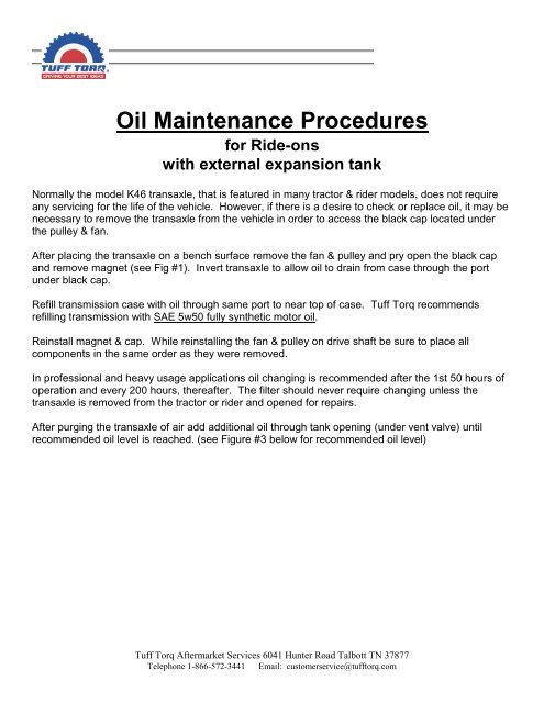 K46 - External Expansion Tank Oil Level - Tuff Torq Parts