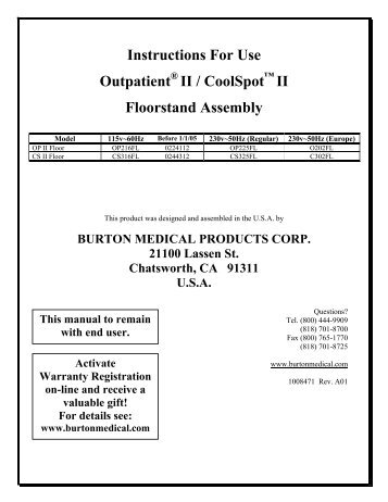 BURTON MEDICAL PRODUCTS, INC - Healthcare Lighting