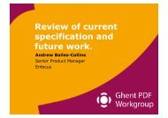 Review of current specification and future work ... - Ghent Workgroup