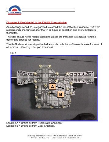 Changing & Checking Oil in the K46AM Transmission - Tuff Torq Parts