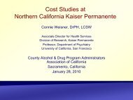 Cost Studies at Northern California Kaiser Permanente - UCLA ...