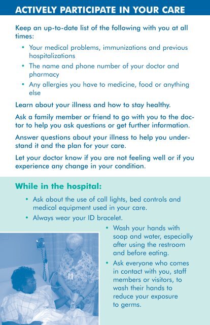 Patient Safety brochure - Trinitas Hospital